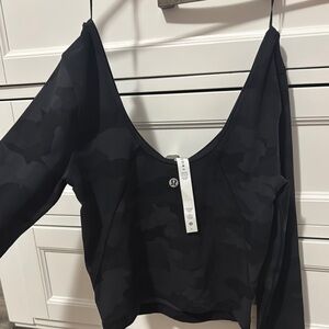 lululemon athletica Black Fitted Long Sleeve Bodysuit